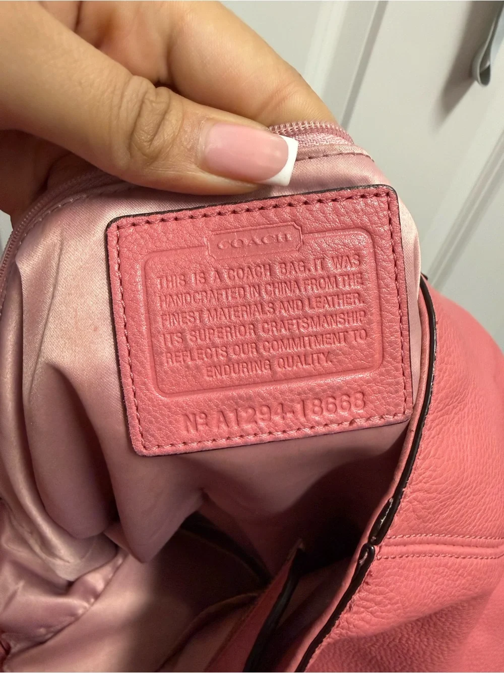 Vintage Coach Leather Pink Tote shoulder Bag
